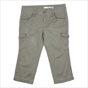 Vintage Y2K DKNY Light Green Capri Cargo Pants Size 10 Petite